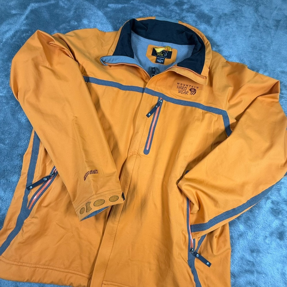 Mountain Hard Wear Conduit Men's Large Softshell Jacket Yellow Pockets